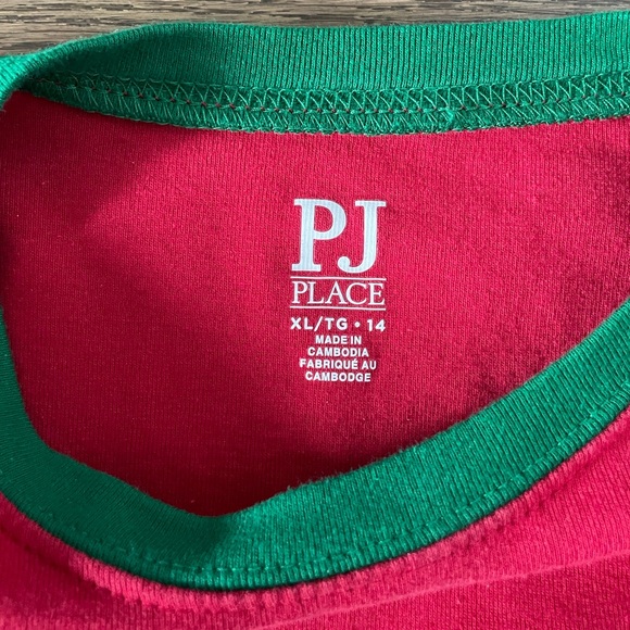 Kids Christmas Holiday Pyjama Set - Cotton & Fleece - Red & Green - Candy Cane - Picture 7 of 8